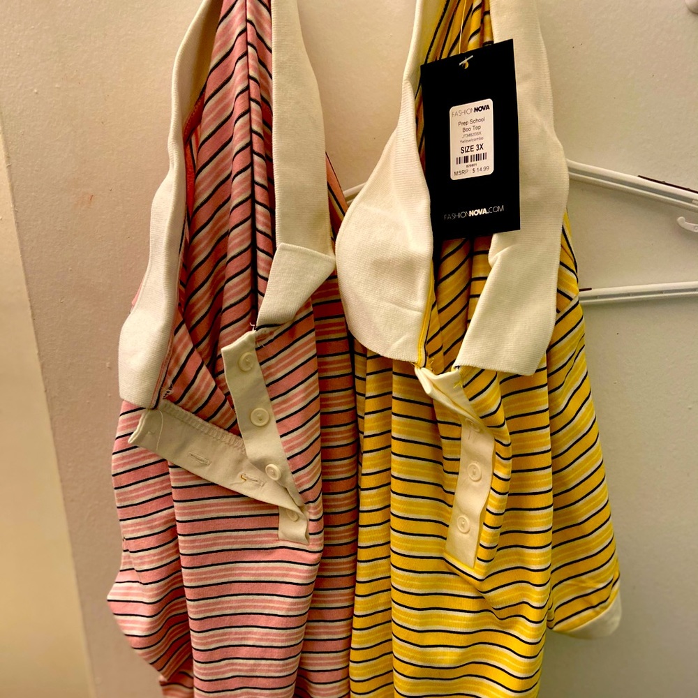 Two mid waste shirts